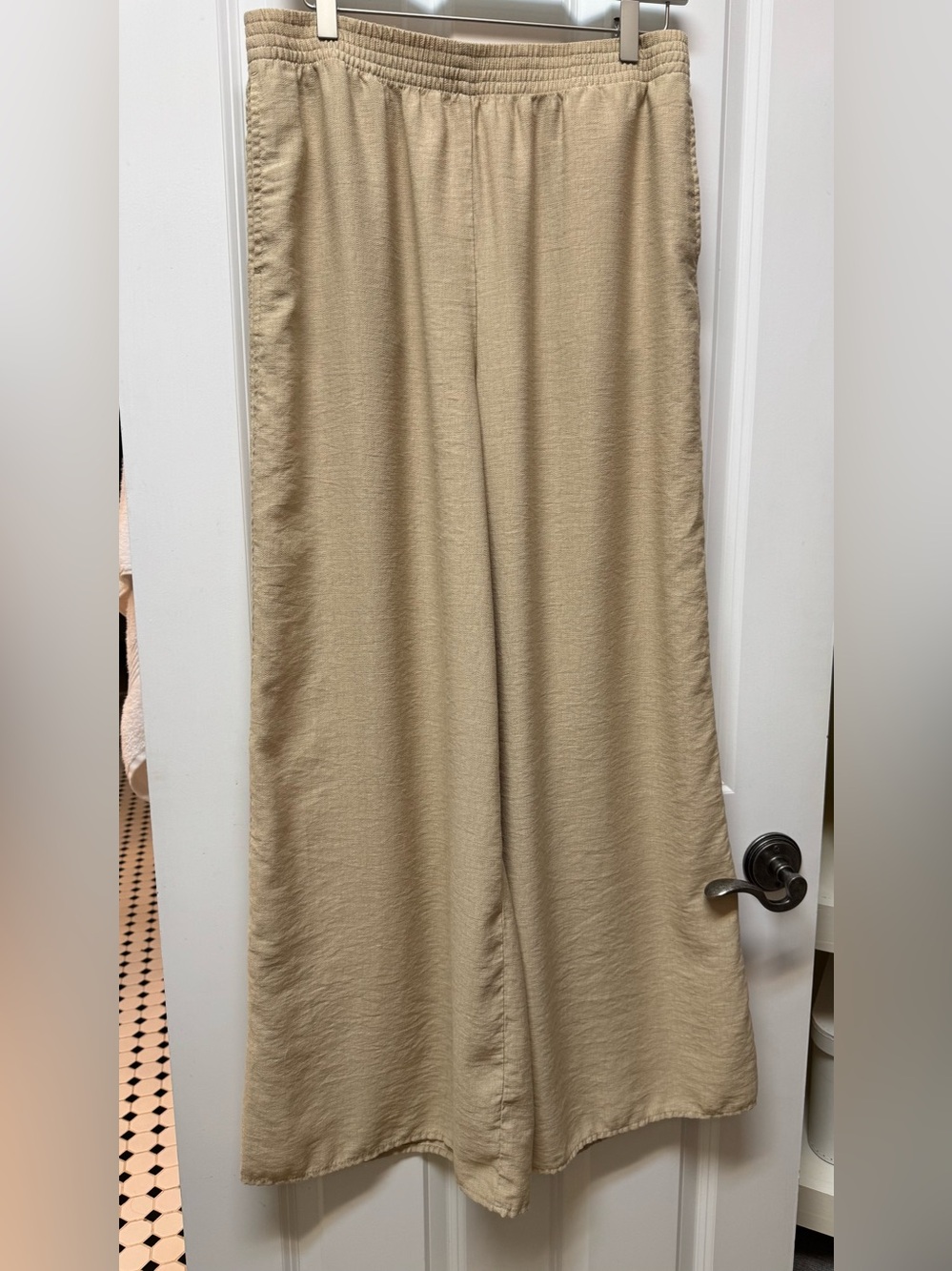 H&M tan wide leg pants
